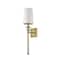 Z-Lite Mia 1 Light Wall Sconce, Rubbed Brass & Beige 805-1S-RB - alternate 2